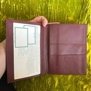 Levenger Genuine Leather Postal Press Postxard Wallet Ox Blood Red